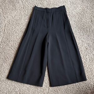 Proenza Schouler Wool Blend Wide Leg Black Cropped Trousers